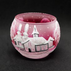 ** TEMPORARILY OUT OF STOCK ** Christmas Easter Salzburg Hand Painted Tea Light Holder - Winter Forest